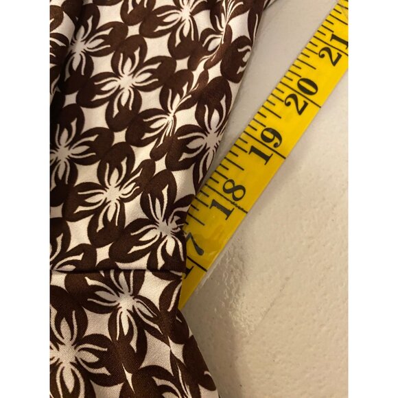 Max & Cleo Womens Brown & White Patterned Wrap Dress Medium - Picture 7 of 11